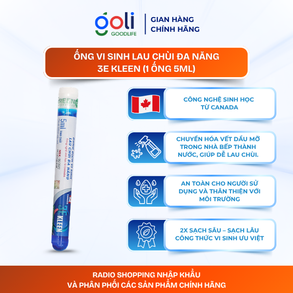 Hộp vi sinh lau chùi đa năng 3E Kleen (1 ống 5ml)